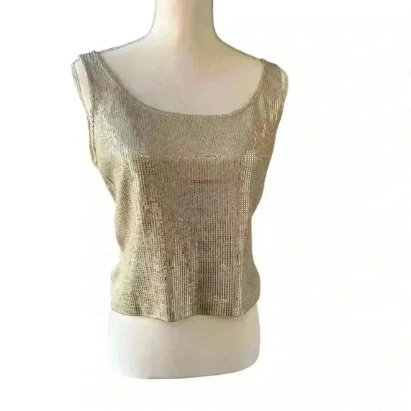 St. John gold  sequence tank top size 6 - Picture 1 of 6